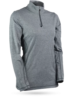 Sun Mountain Women's Second Layer Pullover -Pro Golf Store 212958WMNSECONDLAYERLS STEELHEATHER