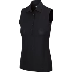 Greg Norman Women's Freedom Sleeveless Polo -Pro Golf Store BLK