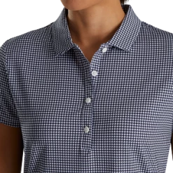 FootJoy Women's Short Sleeve Houndstooth Essential Shirt -Pro Golf Store FJ 28289 04