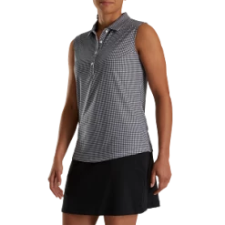 FootJoy Women's Sleeveless Houndstooth Essential Shirt -Pro Golf Store FJ 28293 02