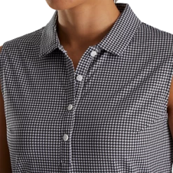 FootJoy Women's Sleeveless Houndstooth Essential Shirt -Pro Golf Store FJ 28293 04