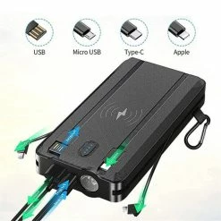 20,000 MAh Solar Wireless Charging Bank With Flashlight -Pro Golf Store HGRL2620 3 26613.1674492096