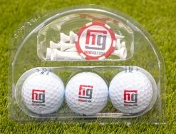 Hicke Golf Brand 3 Ball Clam Pack With Tees And Poker Chip Ball Marker -Pro Golf Store Hicke Golf Ball and Tee Set Turf sm 48536.1678978020
