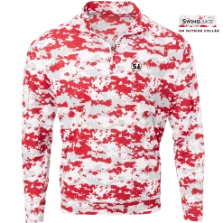 SwingJuice Long Sleeve Men's Performance Quarter Zip Golf Camo -Pro Golf Store swingjuice camo performance 1 4 zip long sleeve mens pullover crimson