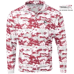 SwingJuice Long Sleeve Men's Performance Quarter Zip Golf Camo -Pro Golf Store swingjuice camo performance 1 4 zip long sleeve mens pullover merlot