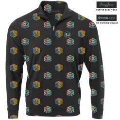 SwingJuice Long Sleeve Men's Performance Quarter Zip Golf Gamescape