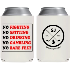 SwingJuice Unisex Koozie Golf Follow The Rules White O/S