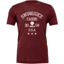 SwingJuice Short Sleeve Unisex T-Shirt Golf SwingJuice Caddie -Pro Golf Store swingjuice golf swingjuice caddie unisex short sleeve tee cardinal red