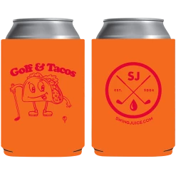 SwingJuice Unisex Koozie Golf Golf & Tacos Orange O/S