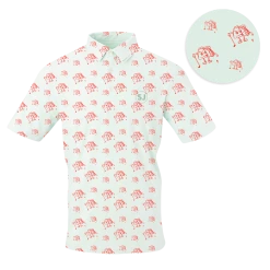 SwingJuice Short Sleeve Men's Performance Polo Golf & Tacos -Pro Golf Store swingjuice golf tacos performance polo mint close up