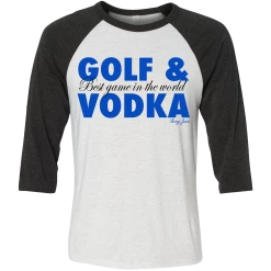 SwingJuice Three Quarter Sleeve Mens Raglan T-Shirt Golf & Vodka