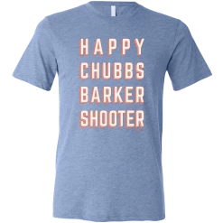 SwingJuice Short Sleeve Unisex T-Shirt Golf Happy Chubbs Barker Shooter