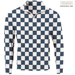 SwingJuice Long Sleeve Men's Performance Quarter Zip Golf SJ Checkerboard
