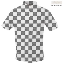 SwingJuice Short Sleeve Men's Performance Polo Golf SJ Checkerboard -Pro Golf Store swingjuice sj checkerboard men performance polo cool grey